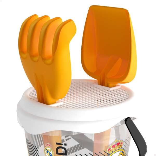 Color Baby Seau de plage Castillo Real Madrid diamètre 18 cm avec pelle, râteau et tamis à partir de 18 mois