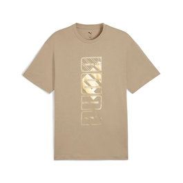 T-shirt à manches courtes homme Puma Maximal Metallic Relaxed Marron Clair