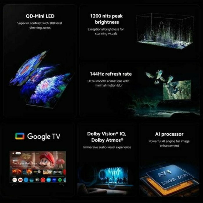 TV intelligente Xiaomi MINILED 2025 LED 4K Ultra HD 75" TV intelligente Xiaomi MINILED 2025 LED 4K Ultra HD 75"
