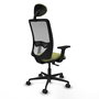 PIQUERAS Y CRESPO Chaise Zulema Synchro Vert olive et Gris, Accoudoirs 2D, Appui-tête