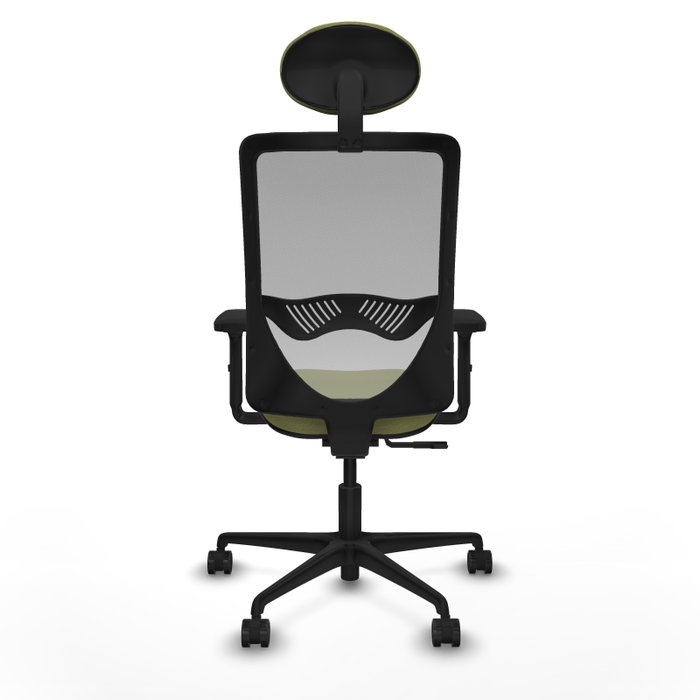 PIQUERAS Y CRESPO Chaise Zulema Synchro Vert olive et Gris, Accoudoirs 2D, Appui-tête