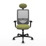 PIQUERAS Y CRESPO Chaise Zulema Synchro Vert olive et Gris, Accoudoirs 2D, Appui-tête