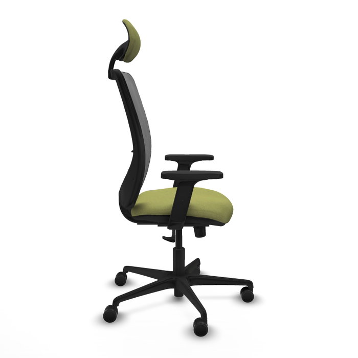 PIQUERAS Y CRESPO Chaise Zulema Synchro Vert olive et Gris, Accoudoirs 2D, Appui-tête
