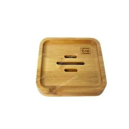 NATURASPA Porte-savon en bambou FSC avec orifices d'écoulement 8x8 cm