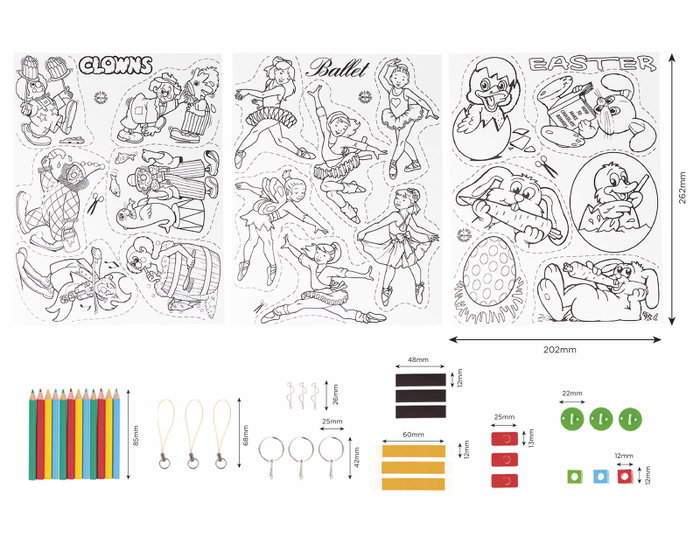 Innspiro Kit Plástico Mágico Temático 3 en 1 avec 33 accessoires et 3 feuilles A4