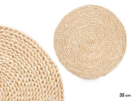 Kinvara Set de 2 Salvamantels Ronds Naturels 35 cm Fibre de Maïs (Set de 12)