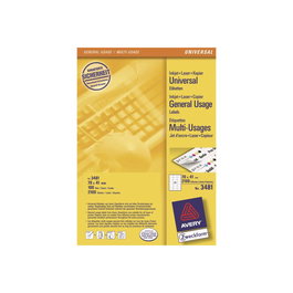 Avery Zweckform Étiquettes adhésives 70 x 41 mm blanches pour imprimante, 1 feuille A4 (3481)