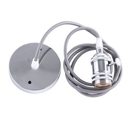 Pendel E27 Câble 1000 mm en Tissu avec Rosette et Interrupteur, 2 anneaux