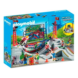 Playmobil Skate Park avec piste de skate et figurines - Jouet de construction pour enfant à partir de 4 ans - Réf. 70168