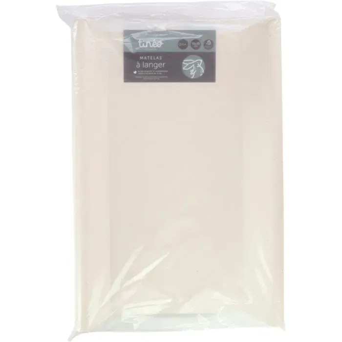 Tineo PROFILE Matelas à langer en PVC imperméable, écru, 50x70 cm, avec mousse douce et bords rehaussés pour la stabilité