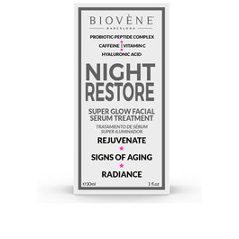 Biovène Sérum Visage NIGHT RESTORE Super Glow Traitement Nuit Anti-Âge Réparateur Peau 30 ml