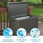 Color Baby Coffre de rangement extérieur marron Lifetime 440 litres 127x64x67 cm