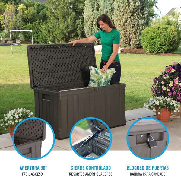 Color Baby Coffre de rangement extérieur marron Lifetime 440 litres 127x64x67 cm