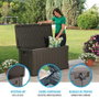 Color Baby Coffre de rangement extérieur marron Lifetime 440 litres 127x64x67 cm