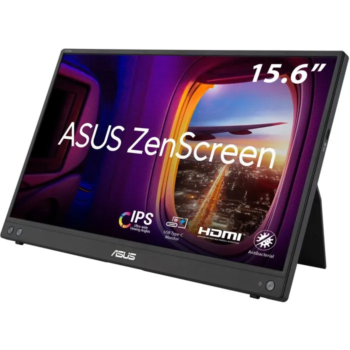 ASUS ZenScreen MB16AHV - Écran portable USB-C 15,6 pouces Full HD IPS - Connectivité USB-C et mini HDMI - Léger (0,9 kg) - Anti-lumière bleue - Pour travail nomade