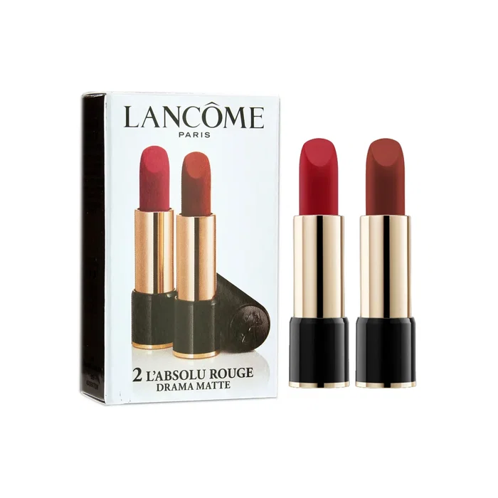 Lancôme L'Absolu Rouge Mat Duo - 2 Rouges à Lèvres Crème N°290 Drame (3,4 g chacun) - Set de Maquillage pour Femmes Lancôme L'Absolu Rouge Mat Duo - 2 Rouges à Lèvres Crème N°290 Drame (3,4 g chacun) - Set de Maquillage pour Femmes
