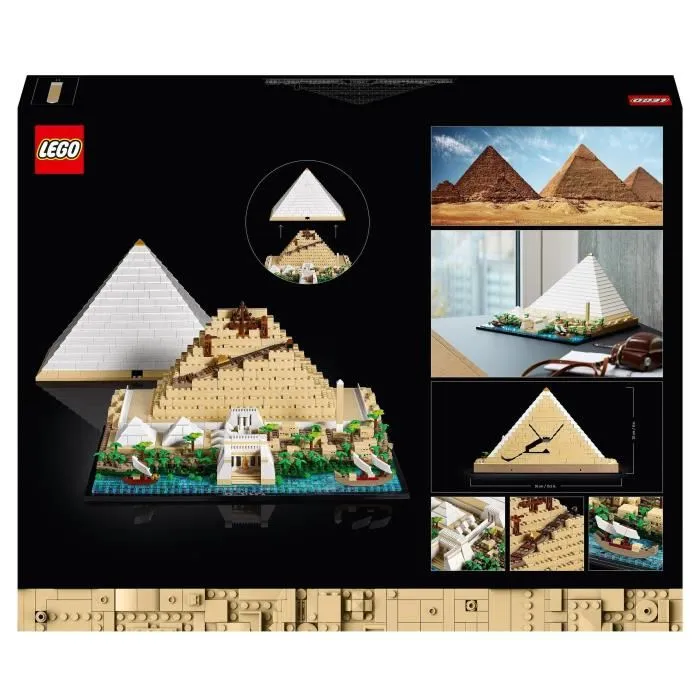 LEGO Architecture 21058 - La Grande Pyramide de Gizeh, Maquette de Construction avec Temples, Sphinx et Obélisque, Décoration Monument Historique