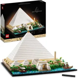 LEGO Architecture 21058 - La Grande Pyramide de Gizeh, Maquette de Construction avec Temples, Sphinx et Obélisque, Décoration Monument Historique