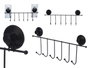 Berilo Perche murale métal noir mat 6 crochets ventouse 39x16x4 cm (Set de 12)