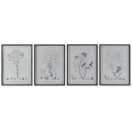 Cadre DKD Home Decor Moderne Plantes botaniques 45 x 2,5 x 60 cm (4 Unités)