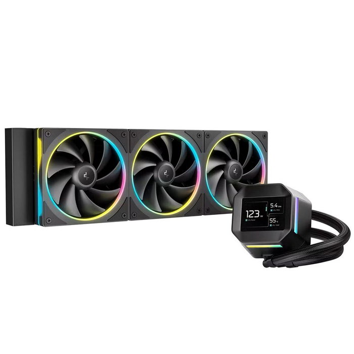 Deepcool LM360 Kit de refroidissement liquide 360mm avec écran IPS 2,4 pouces et ARGB Noir Deepcool LM360 Kit de refroidissement liquide 360mm avec écran IPS 2,4 pouces et ARGB Noir
