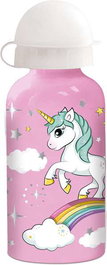 Stor Bouteille aluminium petit modèle 400 ml motif licorne arc-en-ciel, pour enfants à partir de 3 ans