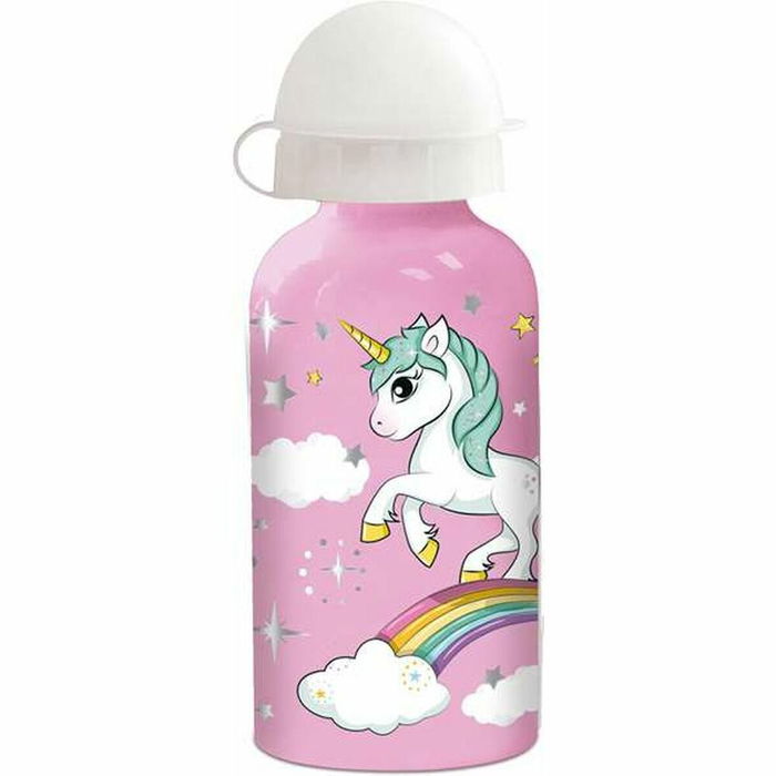 Bouteille d'eau Stor Unicorn Rainbow Silicone Aluminium 400 ml Bouteille d'eau Stor Unicorn Rainbow Silicone Aluminium 400 ml