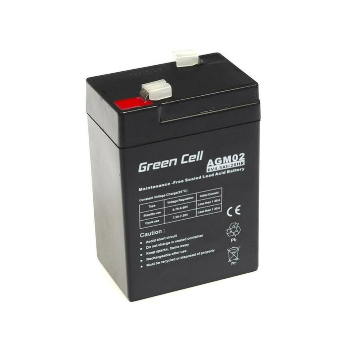 Batterie pour Système d'Alimentation Sans Interruption Green Cell AGM02 4,5 AH 6 V Batterie pour Système d'Alimentation Sans Interruption Green Cell AGM02 4,5 AH 6 V