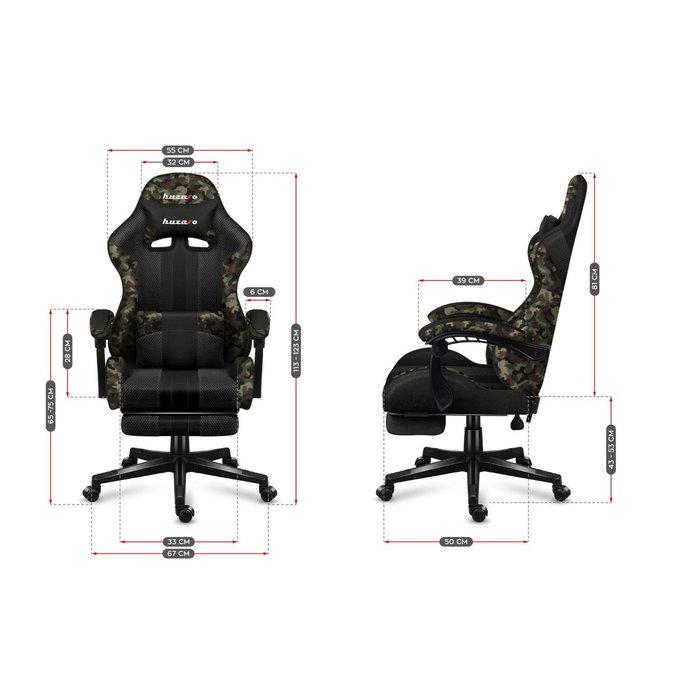 Chaise de jeu Huzaro HZ-Force 4.7 Camo Noir