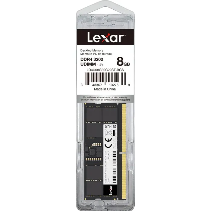 Lexar Mémoire RAM DDR4 8 Go 3200 MHz CL22 U-DIMM