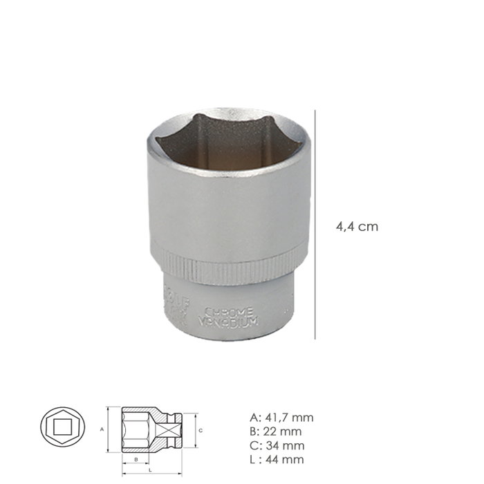 WOLFPACK LINEA PROFESIONAL Clé à douille 1/2'' hexagonale 32 mm