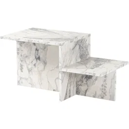 BigBuy Home Table basse Harmony effet marbre Freesia 80 x 40 x 40 cm