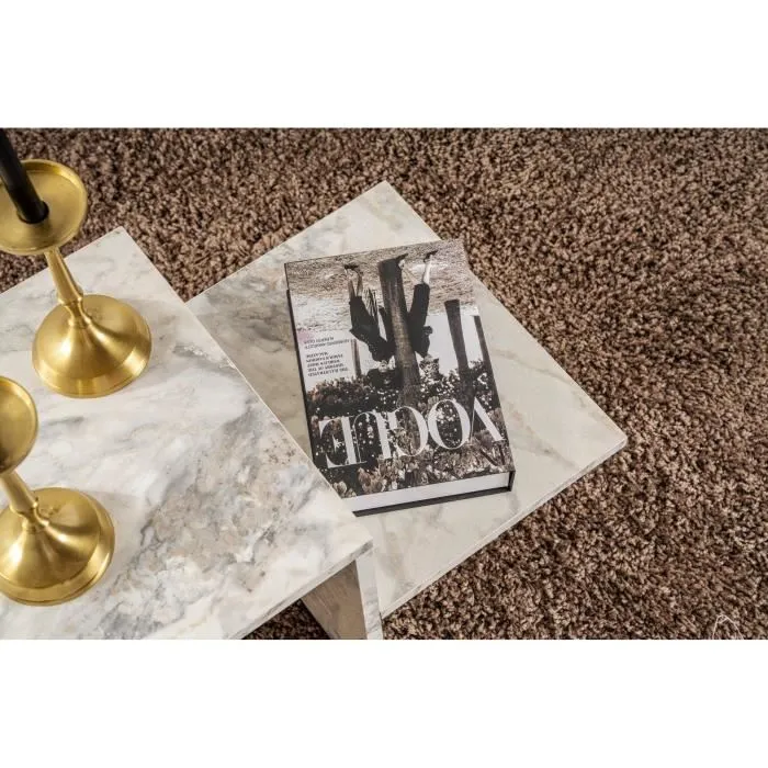 Harmony - Table basse rectangulaire effet marbre Freesia, 80 x 40 x 40 cm, design élégant pour salon, revêtement mélamine 18 mm