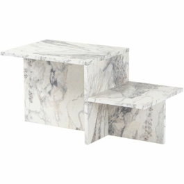 BigBuy Home Table basse Harmony effet marbre Freesia 80 x 40 x 40 cm