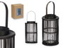 GIFTDECOR Lot de 4 lanternes en bambu noir avec bougie
