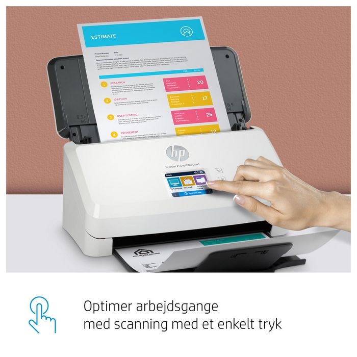 HP ScanJet Pro N4000 snw1 - Scanner à alimentation automatique document, recto verso 40 ppm, 300 ppp couleur, ADF 50 pages