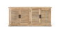 GINER Y COLOMER Buffet 4 Portes en Bois de Mango Massif - Dimensions 200x90x40 cm - Espace de Stockage - Style Rustique Naturel