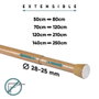 Cintacor - Storplanet Barre extensible multiuso à pression sans perçage en bois 70-120 cm diamètre 2,8-2,5 cm charge 5,5 kg