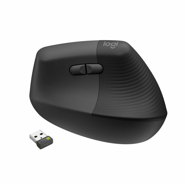 Logitech 910-006494 Souris Verticale Lift Ergonomique pour le Travail, USB Bluetooth, Noir