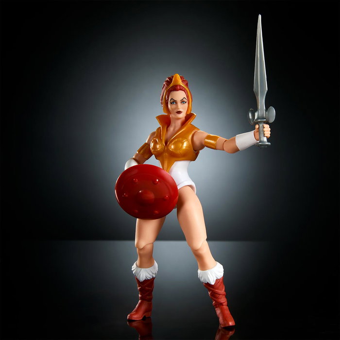 Mattel Figurine Masters of the Universe Origins Teela MOTU - Collection Carton - 13.9 cm avec 16 Articulations - Jouet Collectible - +6 ans