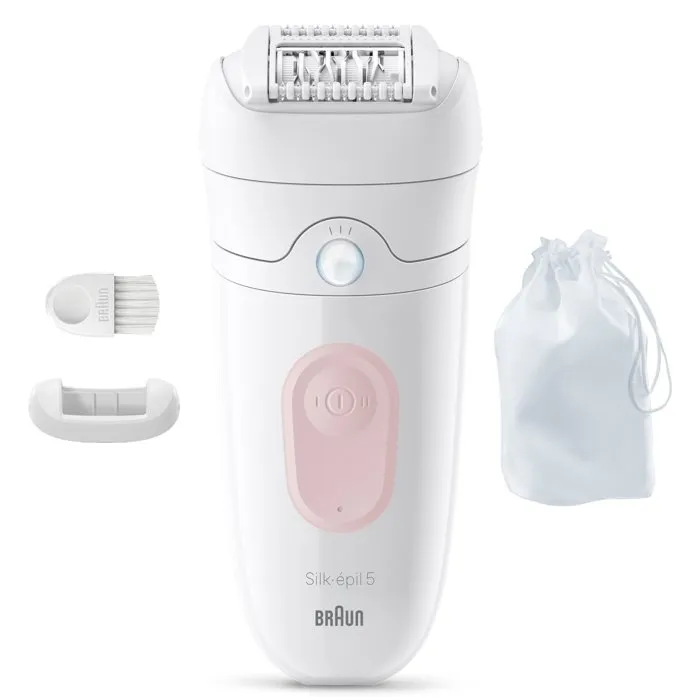 Braun Épilateur électrique sans fil Silk-épil 5 SE5-011 - 2 modes, étanche, 40 min d'autonomie - Blanc et Rose Braun Épilateur électrique sans fil Silk-épil 5 SE5-011 - 2 modes, étanche, 40 min d'autonomie - Blanc et Rose
