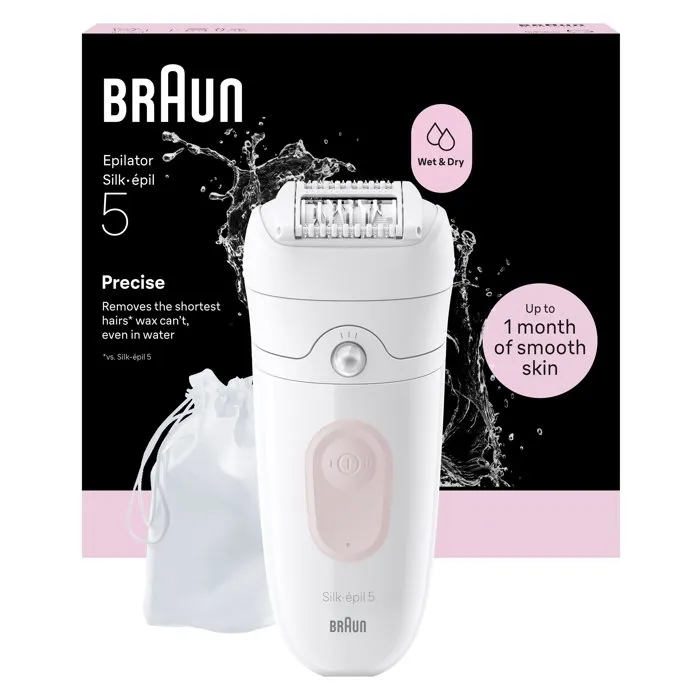 Braun Épilateur électrique sans fil Silk-épil 5 SE5-011 - 2 modes, étanche, 40 min d'autonomie - Blanc et Rose Braun Épilateur électrique sans fil Silk-épil 5 SE5-011 - 2 modes, étanche, 40 min d'autonomie - Blanc et Rose