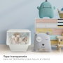 Dovelis Conteneur de rangement empilable avec roues 36L Blanc