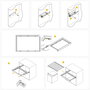 Emuca Kit de porte-pantalon à 7tringles, panier et rack ajustable Quartz pour armoires, glissières extension totale et à fermeture douce, Module 90cm, Finition Titane