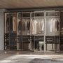 Emuca Kit de porte-pantalon à 7tringles, panier et rack ajustable Quartz pour armoires, glissières extension totale et à fermeture douce, Module 90cm, Finition Titane