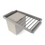 Emuca Kit de porte-pantalon à 7tringles, panier et rack ajustable Quartz pour armoires, glissières extension totale et à fermeture douce, Module 90cm, Finition Titane