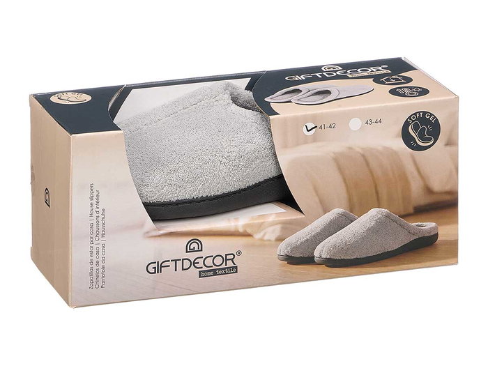 GIFTDECOR Zapatilla estar por casa homme gris de taille 41-44