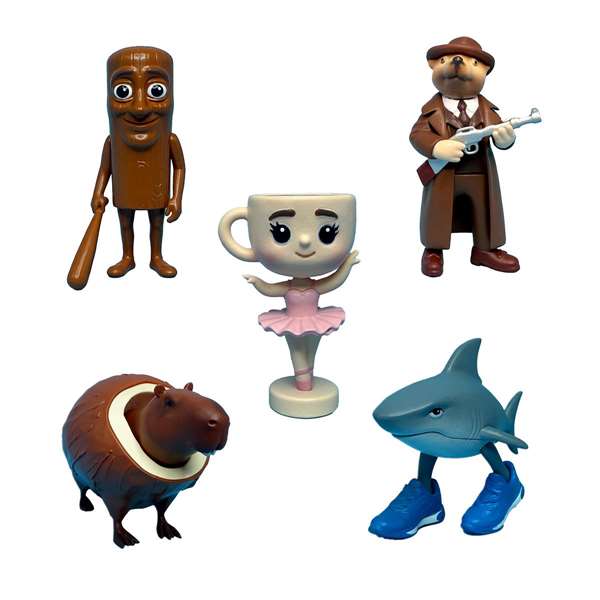Bizak - Pack de 5 figurines Italian Brainrot - 5 cm - Modèles assortis - Produit en espagnol