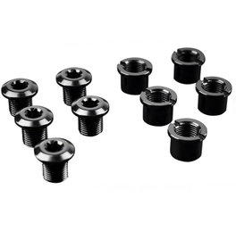 Absolute Black Kit Tornillos Plato 5 Brazos Largos Negro