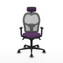 Piqueras y Crespo Chaise de Bureau Jorquera Violette avec Appui-tête 2D